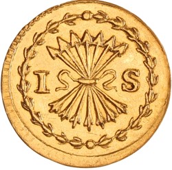 Bezemstuiver. Afslag in goud. Holland. 1741. Prachtig.