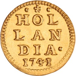 Bezemstuiver. Afslag in goud. Holland. 1741. Prachtig.