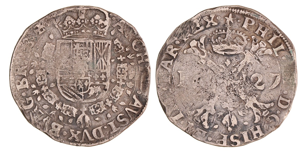 Patagon. Brabant. Maastricht. Filips IV. 1627. Zeer Fraai +.