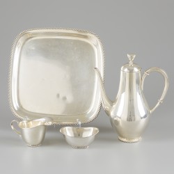 4-delig koffieservies zilver.