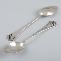 12-delige set koffielepels zilver.