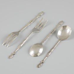 24-delige set theelepels en taartvorkjes zilver.