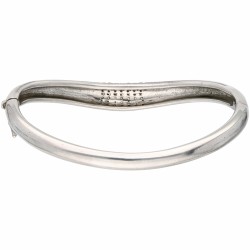 Zilveren Pierre Cardin bangle armband, met zirkonia - 925/1000.