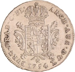 Dukaton. Vlaanderen. Brugge. Maria Theresia. 1754. Prachtig.