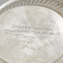 Bonbonmandje zilver.