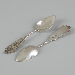 6-delige set koffie- / theelepels zilver.