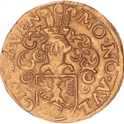 Goudgulden (met mmt op VZ) Matthias I, Deventer Z.j. (1617-1618). Zeer fraai (R).