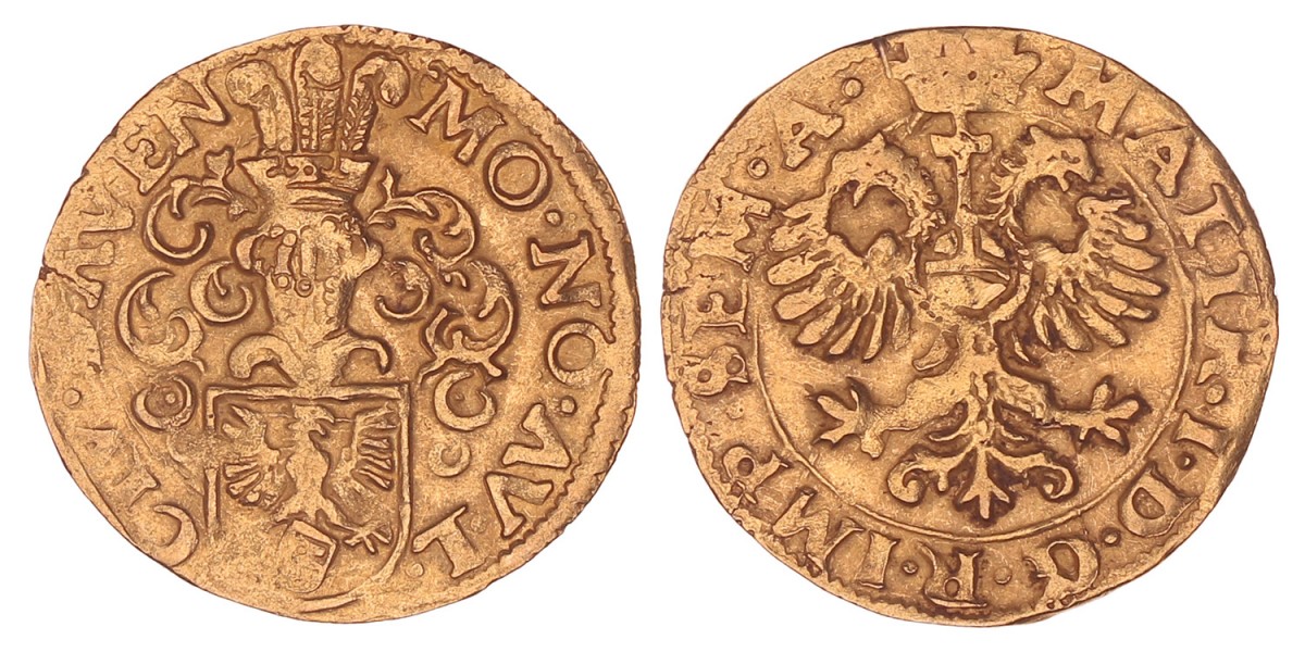 Goudgulden (met mmt op VZ) Matthias I, Deventer Z.j. (1617-1618). Zeer fraai (R).