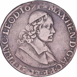 Dukaton Maximiliaan Hendrik van Beieren, Prinsbisdom Luik 1671. Zeer Fraai -.