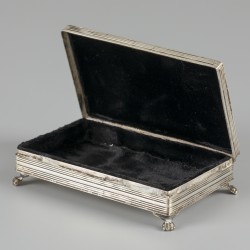 Theelepeldoosje zilver.
