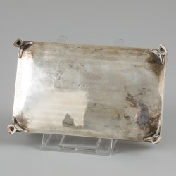 Theelepeldoosje zilver.