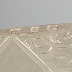 2-delig lot vesta cases / tondeldoosjes zilver.
