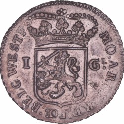 1 Gulden -generaliteits- West-Friesland 1793. Zeer fraai + (gepoetst).