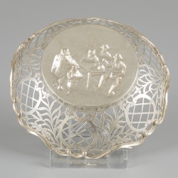 Bonbonmandje zilver.