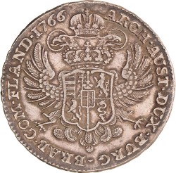 Kronenthaler. Brabant. Brussel. Maria Theresia. 1766. Zeer Fraai +.