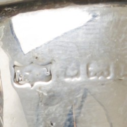 Mosterdpot zilver.