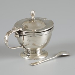 Mosterdpot zilver.
