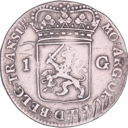 1 Gulden -Generaliteits- Overijssel 1795. Fraai / Zeer fraai (graffiti en justeersporen).