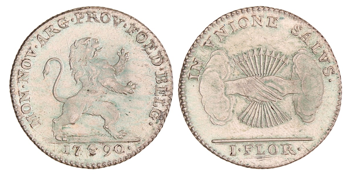 1 gulden of florijn. Verenigde Belgische Staten. 1790. UNC.