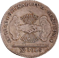 Halve gulden of 10 sols. Verenigde Belgische Staten. 1790. Prachtig.