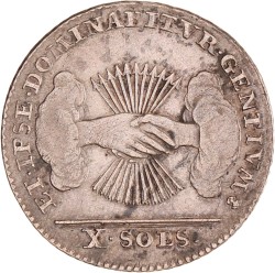 Halve gulden of 10 sols. Verenigde Belgische Staten. 1790 - Lang omschrift. Zeer Fraai +.