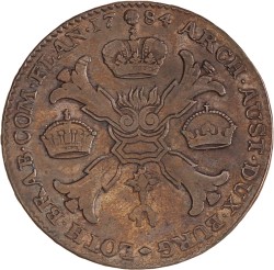 Kronenthaler. Brabant. Brussel. Joseph II. 1784. Zeer Fraai.