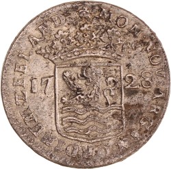 Hoedjesschelling van 6 stuiver. Zeeland. 1728. Zeer Fraai.