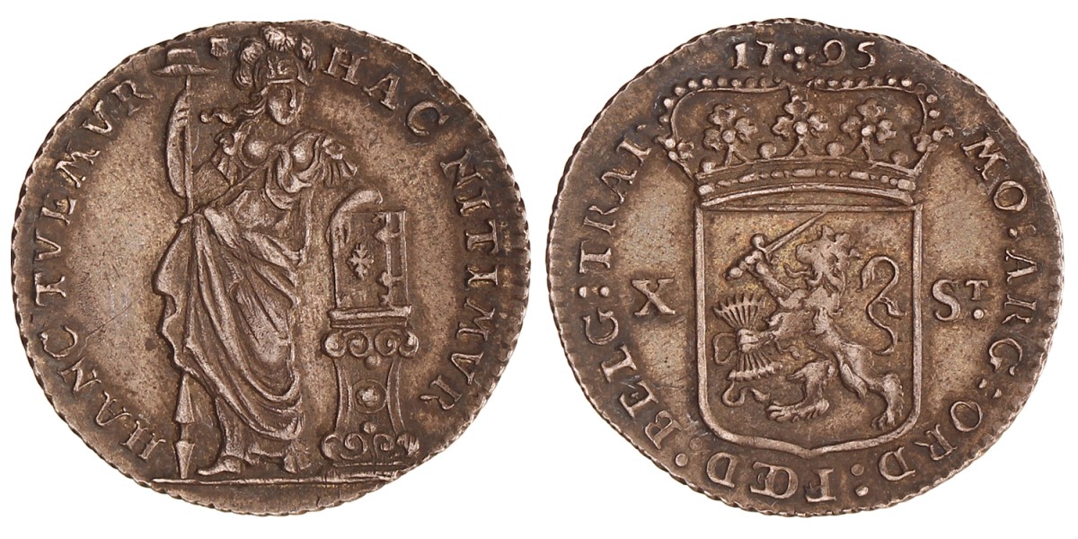 Halve Generaliteitsgulden van X stuiver. Utrecht. 1795. Zeer Fraai / Prachtig.