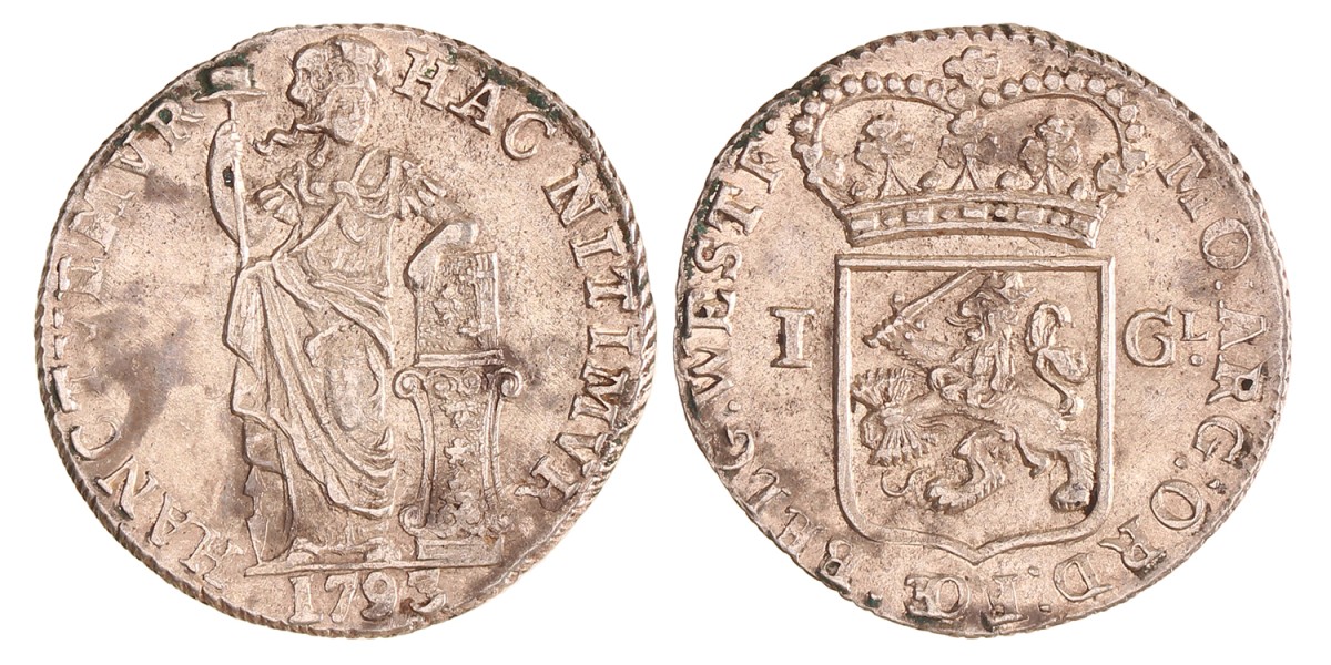 Gulden - Generaliteits -. West-Friesland. 1793. Prachtig.