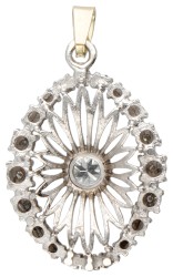 14 kt. Witgouden hanger bezet met ca. 0.41 ct. diamant.