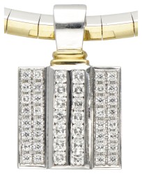 18 kt. Bicolor gouden klassiek 'Flanders' collier bezet met ca. 1.64 ct. diamant.