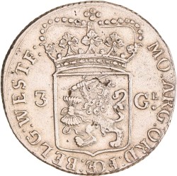 3 gulden - Generaliteits -. West-Friesland. 1791. Zeer Fraai +.
