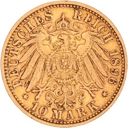 German states. Anhalt. Friedrich I. 10 Mark. 1896 A.