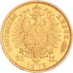 German states. Mecklenburg-Schwerin. Friedrich Franz II. 20 Mark. 1872 A.