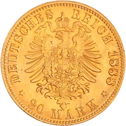 German states. Prussia. Friedrich III. 20 Mark. 1888 A.