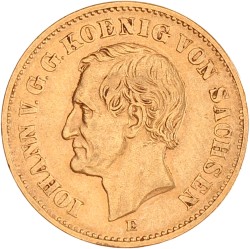 German states. Saxony. Johann. 20 Mark. 1873 E.