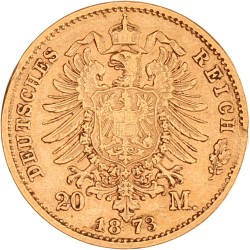 German states. Saxony. Johann. 20 Mark. 1873 E.
