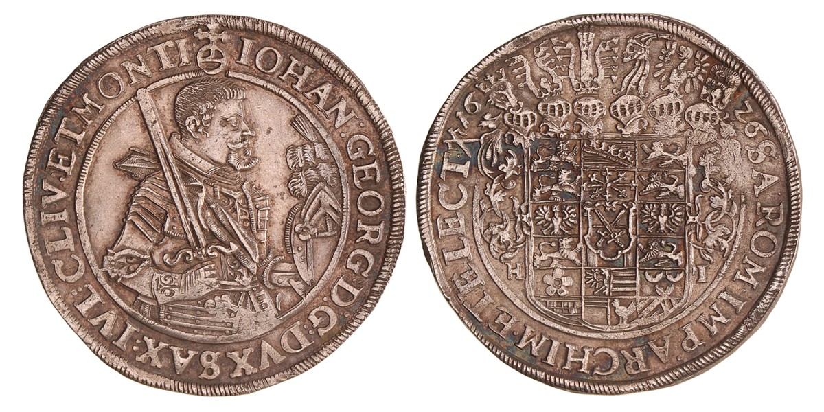 German states. Saxony - Albertinian line. Johan Georg I. Thaler. 1626 HI.