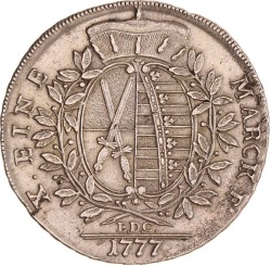 German states. Saxony - Albertinian line. Friedrich August. Thaler. 1777 EDC.