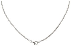 18 kt. Witgouden collier en kruisvormige hanger bezet met ca. 1.06 ct. diamant.