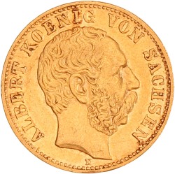 German states. Saxony. Albert I. 10 Mark. 1891 E.