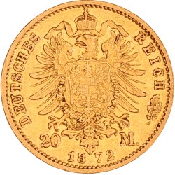 German states. Baden. Friedrich. 20 Mark. 1872 G.
