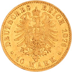 German states. Hessen-Darmstadt. Lüdwig III. 10 Mark. 1876 H.