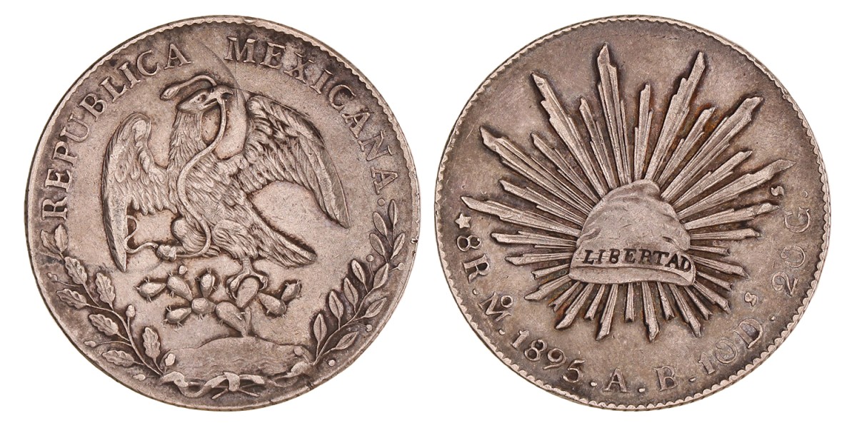 Mexico. Republic. 8 Reales. 1895 Mo-AB.