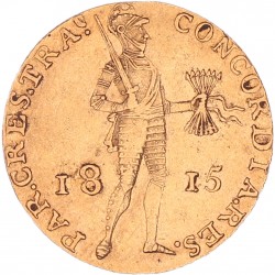 Gouden Dukaat Willem I 1815. Zeer fraai + (vouwspoor).