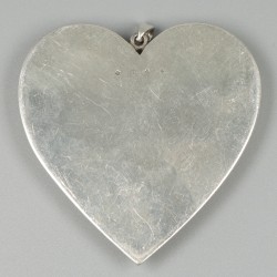 Hartvormige hanger zilver.