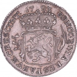 Achtste zilveren Dukaat of Pietje Zeeland 1793. Zeer fraai +.