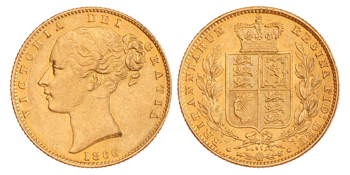 Great Britain. Victoria. Sovereign. 1866 - Die nr. 57.