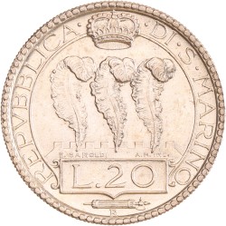San Marino. 20 Lire. 1935.