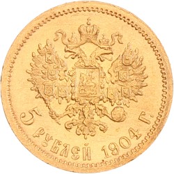 Russia. Empire. Nicholas II. 5 Roubles. 1904 АР.